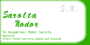 sarolta modor business card